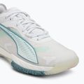 Încălțăminte de handbal pentru femei PUMA Accelerate Nitro SQD 4 Game On puma white/baltic sea blue/fresh water 7