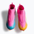 Încălțăminte de fotbal pentru copii PUMA Ultra 6 Match+ LL FG/AG Jr poison pink/puma white/sun stream/bright aqua/puma black 5