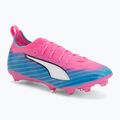 Încălțăminte de fotbal pentru copii PUMA Ultra 6 Pro Jr FG/AG poison pink/puma white/sunstream/bright aqua/puma black