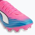 Încălțăminte de fotbal pentru copii PUMA Ultra 6 Pro Jr FG/AG poison pink/puma white/sunstream/bright aqua/puma black 7