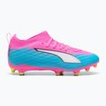Încălțăminte de fotbal pentru copii PUMA Ultra 6 Match FG/AG Jr poison pink/puma white/sun stream/bright aqua/puma black 3