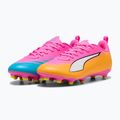 Încălțăminte de fotbal pentru copii PUMA Ultra 6 Play FG/AG Jr poison pink/puma white/sun stream/bright aqua/puma black 4