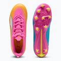 Încălțăminte de fotbal pentru copii PUMA Ultra 6 Play FG/AG Jr poison pink/puma white/sun stream/bright aqua/puma black 6