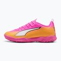 Încălțăminte de fotbal pentru copii PUMA Ultra 6 Play TT Jr poison pink/puma white/sun stream/bright aqua/puma black