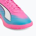 Încălțăminte de fotbal pentru copii PUMA Ultra 6 Play It Jr poison pink/puma wht/sun stream/bright aqua/puma blk 7