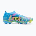 Încățăminte de fotbal PUMA Future 9 Match Advanced Level FG/AG puma white/blue glimmer/pink glimmer/yellow alert 2