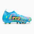Încălțăminte de fotbal pentru copii PUMA Future 9 Match Advanced Level FG/AG Jr puma white/blue glimmer/pink glimmer/yellow alert 2