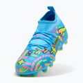 Încălțăminte de fotbal pentru copii PUMA Future 9 Match Advanced Level FG/AG Jr puma white/blue glimmer/pink glimmer/yellow alert 4
