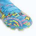 Încălțăminte de fotbal pentru copii PUMA Future 9 Match Advanced Level FG/AG Jr puma white/blue glimmer/pink glimmer/yellow alert 7