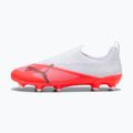 Încălțăminte de fotbal pentru copii PUMA Ultra 7 Match LL FG/AG Jr ultra red/puma black/puma white