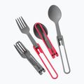MSR Folding Utensile Spoon & Fork 4 roșu / gri set de tacâmuri
