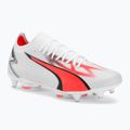 Cizme de fotbal PUMA Ultra Match MXSG pentru bărbați puma alb/puma negru/fire orchid