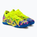 PUMA Future Match Energy TT + Mid Jr ghete de fotbal pentru copii ultra albastru/alert galben/roz luminos 4