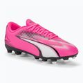 Încălțăminte de fotbal pentru copii PUMA Ultra Play FG/AG Jr poison pink/puma white/puma black