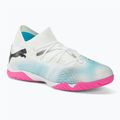 Încălțăminte de fotbal pentru copii PUMA 7 Match IT + Mid puma white/puma black/poison pink