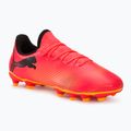 Încălțăminte de fotbal pentru copii PUMA Future 7 Play FG/AG Jr sunset glow/puma black/sun stream