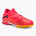 Încălțăminte de fotbal pentru copii PUMA Future 7 Match TT + Mid Jr sunset glow/puma black/sun stream