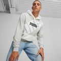 Bluză pentru bărbați PUMA Power Graphic Hoodie TR light gray heather 3