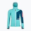 Jachetă softshell pentru femei Ortovox Berrino cu glugă cu glugă albastru 6027700007