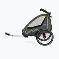 Remorcă de bicicletă pentru două persoane Qeridoo Qupa 2 gri-galbenă Q-QUP2-22-LI