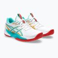 Încălțăminte de volei pentru femei ASICS Powerbreak FF alb/sticlă de mare 10