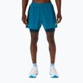 Pantaloni scurți de alergare pentru bărbați ASICS Road 2N1 5IN tranquil teal/dark teal/yamabuki