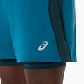 Pantaloni scurți de alergare pentru bărbați ASICS Road 2N1 5IN tranquil teal/dark teal/yamabuki 11