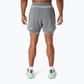 Pantaloni scurți de alergare pentru bărbați ASICS Road 2N1 5IN clay grey/steel grey/illuminate green 3