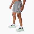 Pantaloni scurți de alergare pentru bărbați ASICS Road 2N1 5IN clay grey/steel grey/illuminate green 4