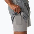 Pantaloni scurți de alergare pentru bărbați ASICS Road 2N1 5IN clay grey/steel grey/illuminate green 5