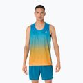 Tricou de alergare pentru bărbați ASICS Road Fade Singlet Aegean Blue/Yamabuki