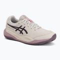 Încălțăminte de tenis pentru copii ASICS Gel-Resolution X GS Clay soft oat/dark aubergine