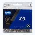Lanț de bicicletă KMC X9 122 verigi 9rz gri-argintiu BX09NG122