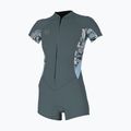 Costum de neopren pentru femei O'Neill Bahia 2/1 Front Zip SS Spring shade/palmento tropical/faded denim