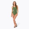 Speedo Boomstar Allover Muscleback costum de baie dintr-o bucată pentru femei negru și galben 68-12299A599 2