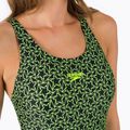 Speedo Boomstar Allover Muscleback costum de baie dintr-o bucată pentru femei negru și galben 68-12299A599 4