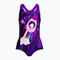 Costum de baie pentru copii Speedo Digital Placement, o singură piesă, violet și negru