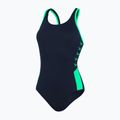 Speedo Boom Logo Splice Muscleback costum de baie dintr-o singură piesă pentru femei albastru marin-verde 68-12900 5