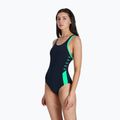 Speedo Boom Logo Splice Muscleback costum de baie dintr-o singură piesă pentru femei albastru marin-verde 68-12900 6