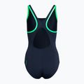 Speedo Boom Logo Splice Muscleback costum de baie dintr-o singură piesă pentru femei albastru marin-verde 68-12900 2