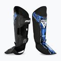 Apărători de tibii și picioare RDX Instep New Aura F17 Shin black/blue 2