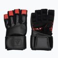 Mănuși de antrenament RDX L4 Finger Weightlifting Leather red/black