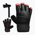 Mănuși de antrenament RDX L4 Finger Weightlifting Leather red/black 2