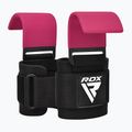 Curele pentru ridicat greutăți cu cârlige RDX W5 Weight Lifting Hook Strap pink