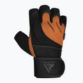 Mănuși de antrenament RDX L4 Open Finger Micro Plus Gym tan/black 2