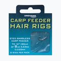 Drennan Carp Feeder Hair Rigs Metode lider cu ochiuri de cârlig fără barbe 8 + linie 8 clar HNHCFD016