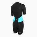 Combinezon de triatlon pentru femei ZONE3 Activate SS Full Zip Trisuit black/turquoise 3