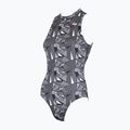 Costum de înot dintr-o bucată pentru femei ZONE3 OWS Renew High Neck black/white 6