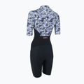 Combinezon de triathlon pentru femei ZONE3 Lava Short Sleeve Trisuit white/gravel 2