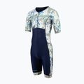 Combinezon de triathlon pentru bărbați ZONE3 Activate+ Short Sleeve Trisuit sand sotrm/navy/sand